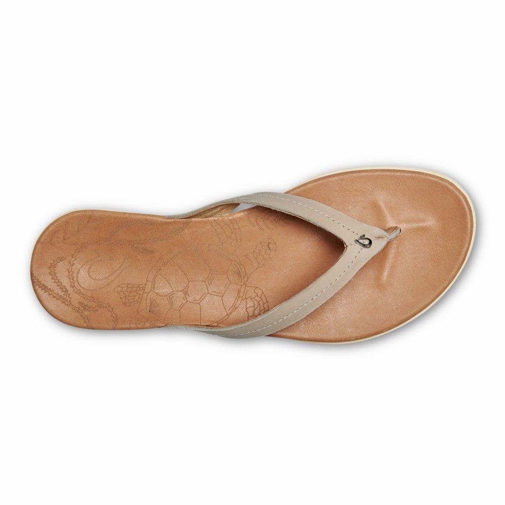 Sandalias Olukai Honu - Chanclas Mujer Beige 20461-328